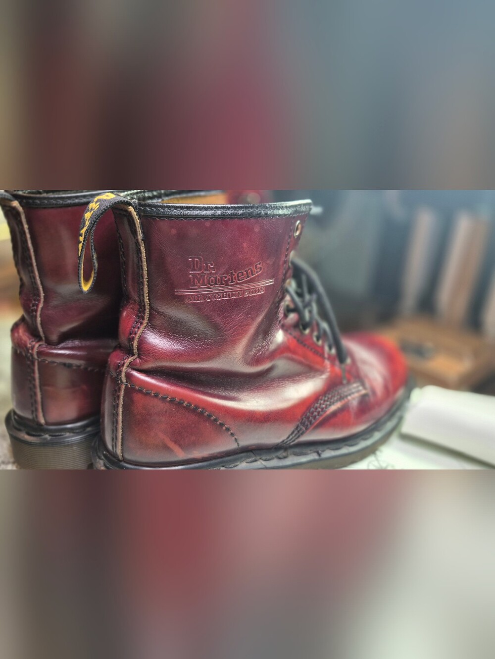 Dr. Martens Burgundy Leather 8-Eye Lace-Up Boot VINTAGE